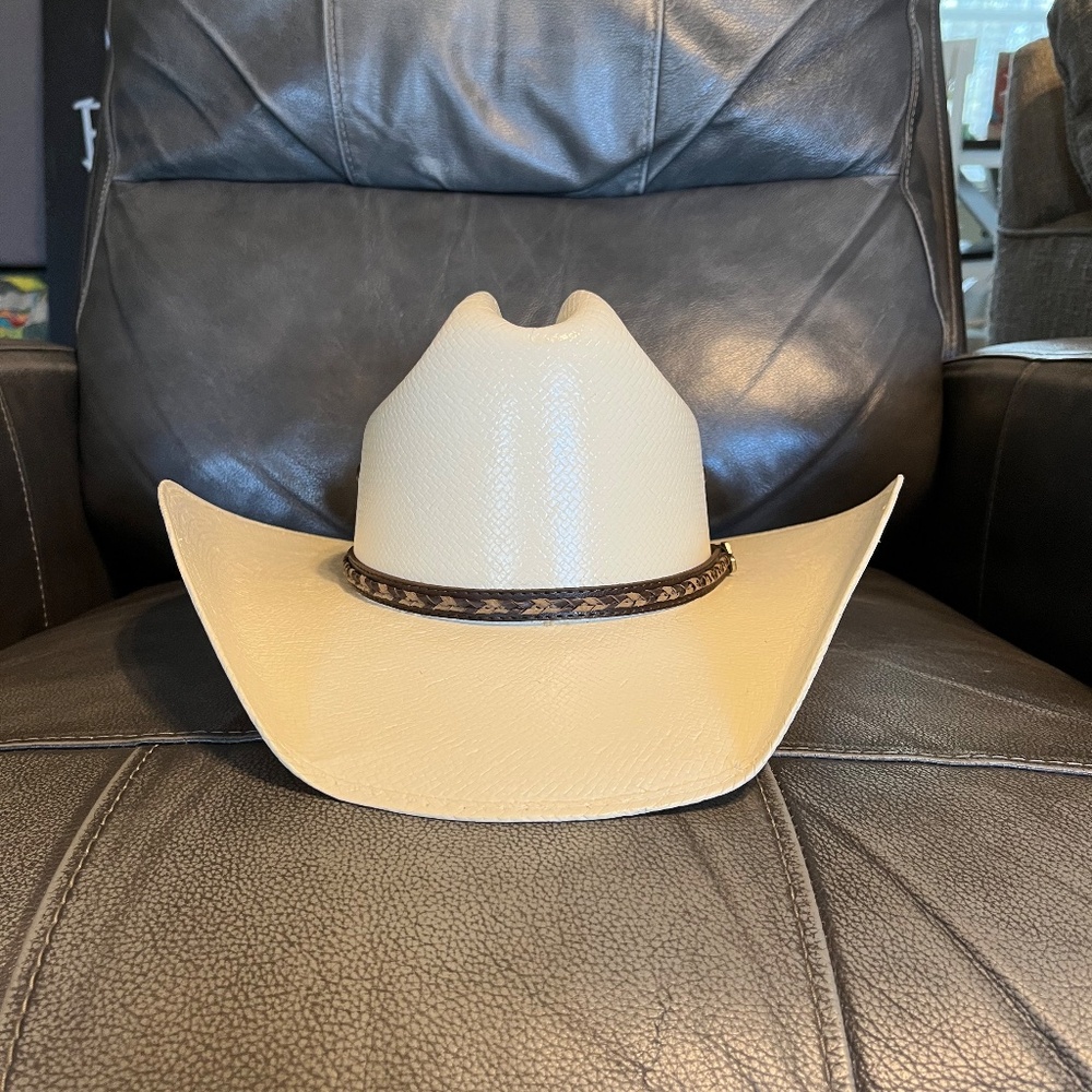 Justin Unisex Morgan Straw Cowboy Hat 7 1/4 - Picture 7 of 13